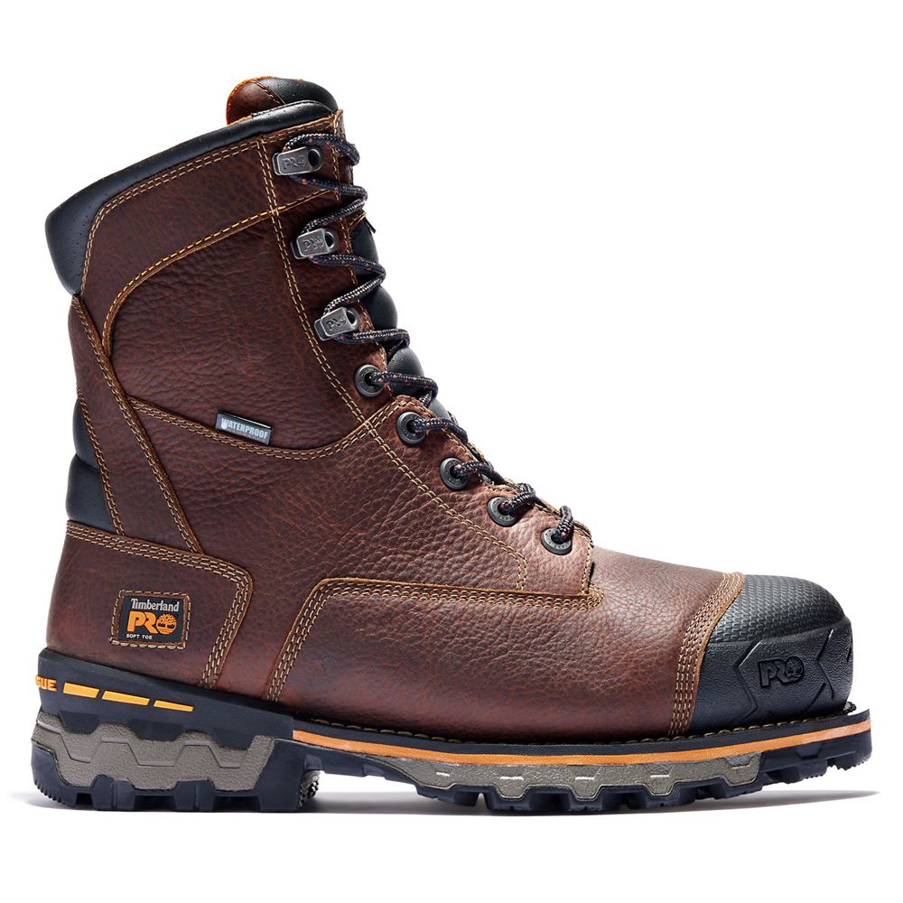 Bocanci De Muncă Timberland Barbati Maro/Negrii - Pro® Boondock 8" Soft Toe - Romania - JICYLE184